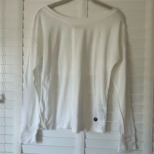 Abercrombie & Fitch Tee Longsleeve T Shirt with Wide Neck White Women’s Small